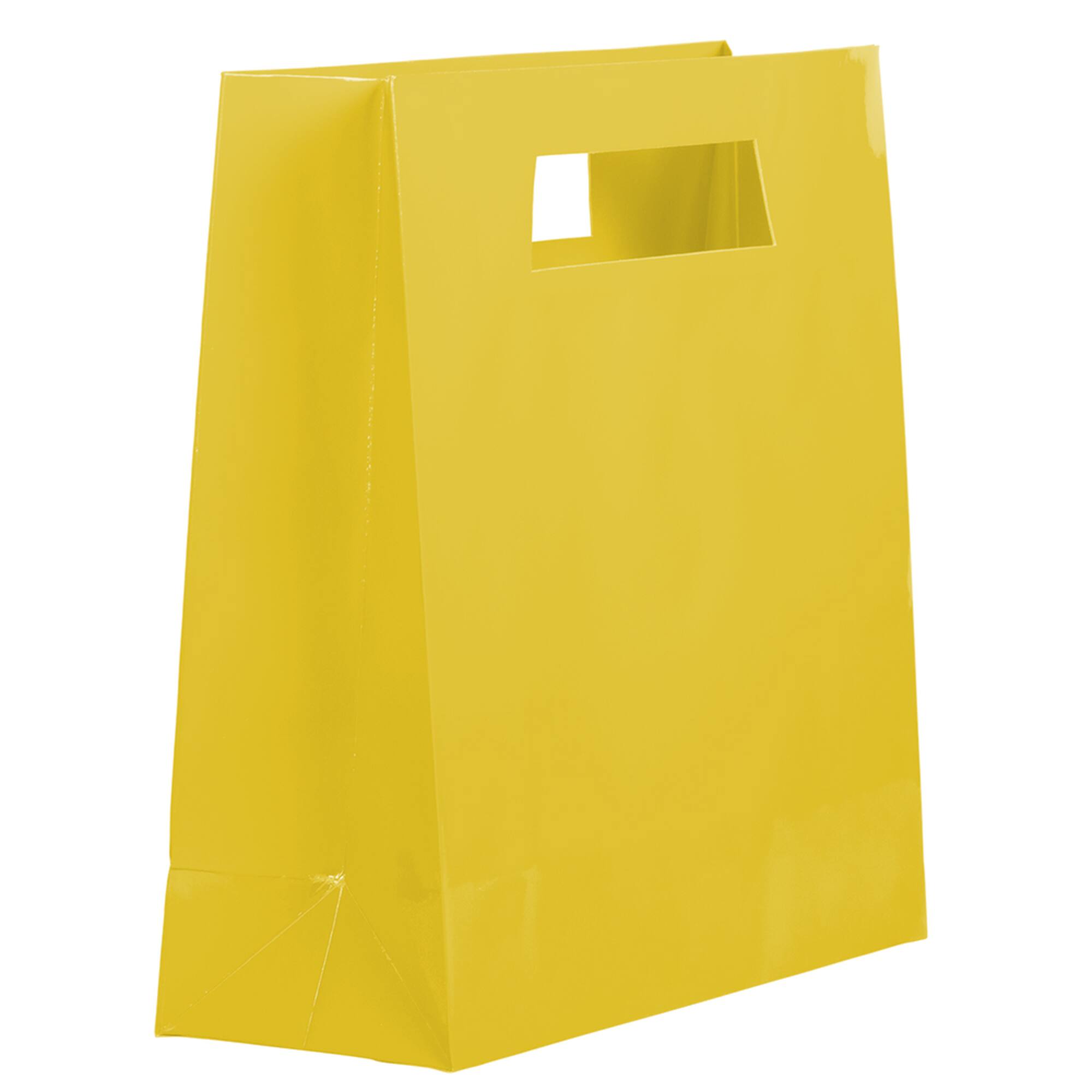 JAM Paper Large Yellow Heavy Duty Bags with Trapezoid Handle, 3ct.